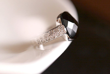 2014 New HOT Fashion Retro Black Agate Gem Imitation Diamond Rings For Women Wholesale XY R196
