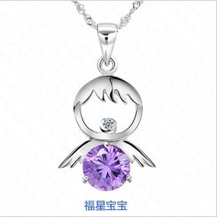Silver Necklace Women Silver2014 Promotion Rushed Freeshipping Chains Necklaces 925 Sterling Female Fuwa Cupid Lovenew Arrival