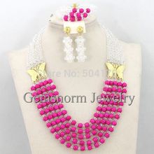 2015 Best Selling Nigerian Wedding African Beads Jewelry Set African Beaded Fashion Jewelry Set GS022