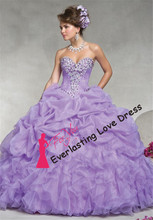 Sweetheart Beading Ruffled Organza Pin Up Lace Up Princess Sweet Sixteen Dresses Engagement Quinceanera Dress 2014