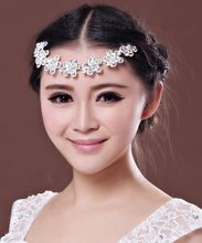 Colour bride pearl soft chain hair accessory rhinestone flower hair accessory wedding accessories marriage accessories