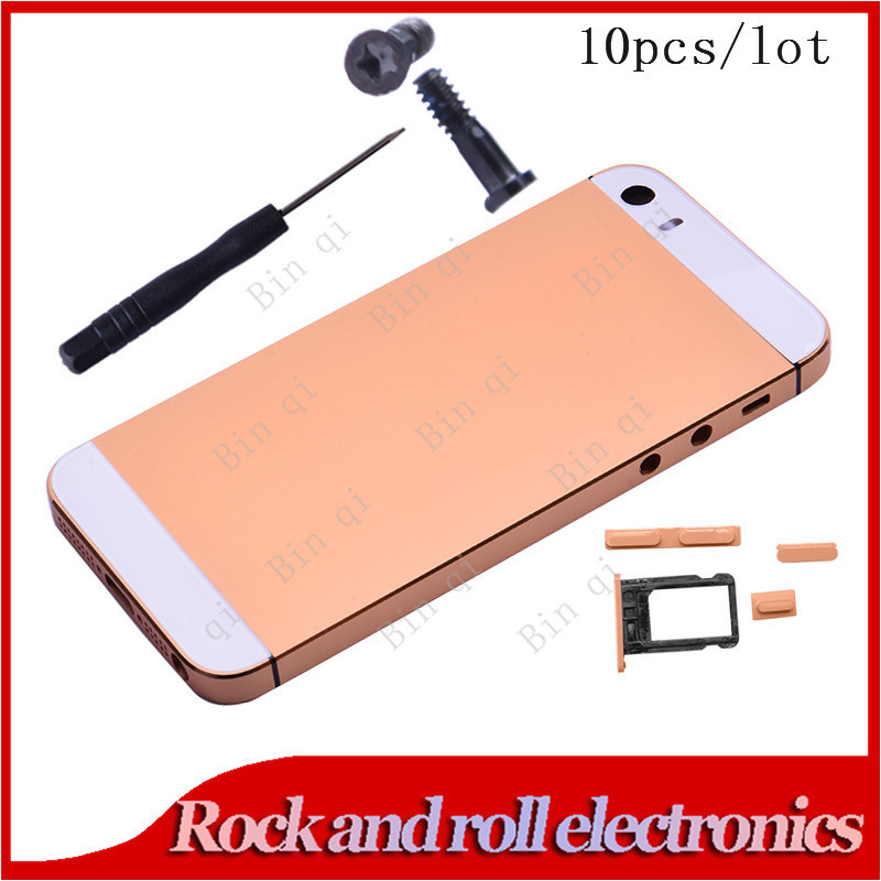 10PCS Rose Gold Battery Cover Replacement Middle Frame Housing Door ...