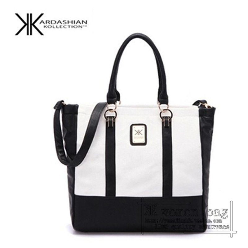 Kk Kardashian Kollection brand high grade ladies women bag short black and white one shoulder bag