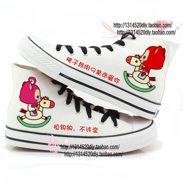 Cartoon women s doodle canvas shoes low hyraxes
