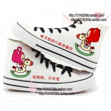 Cartoon women’s doodle canvas shoes low hyraxes
