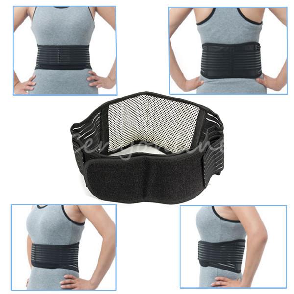 Tourmaline Adjustable Self heating Lower Pain Relief Magnetic Therapy Back Waist Support Lumbar Brace Belt Double