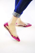 2014 New arrival women hot sale !Transparent pointed toe flat sandals female fashion Single shoes size 35-39 free shipping