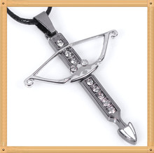 Personality Cristal Necklaces Pendants Women Crystal Cupid Crossbow Neckless Innovative Items Men Jewelry WN144