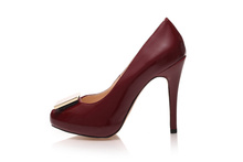 2014 Women s Black Red Genuine Leather Spring Autumn Slip On Pumps Ladies Design Fashion 12cm
