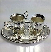 Fashion design silver plated metal coffee set/tea set for weddings or party or KTV