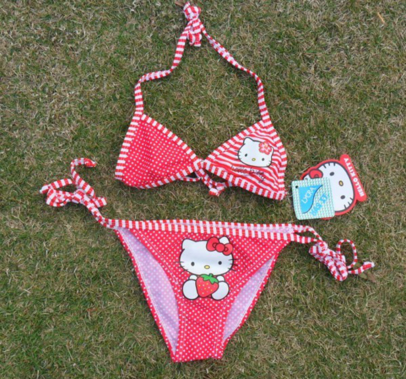 Купить фирменные новые hello Китти бикини купальники горошек печати ...