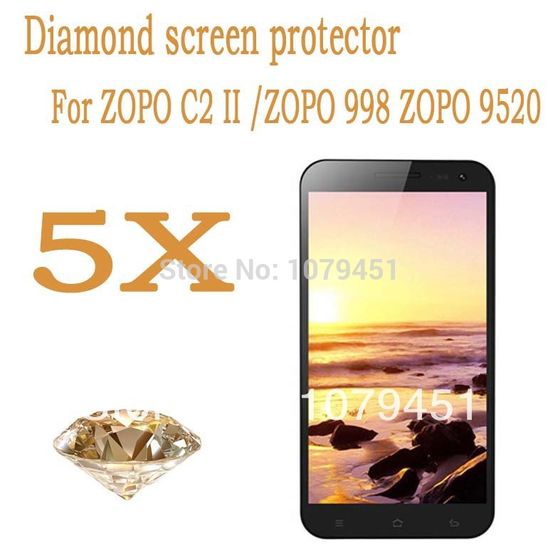 Freeshipping 5pcs Diamond Sparkling screen protector for ZOPO C2II 9520 zp998 5 5 Inch MTK6592 Octa