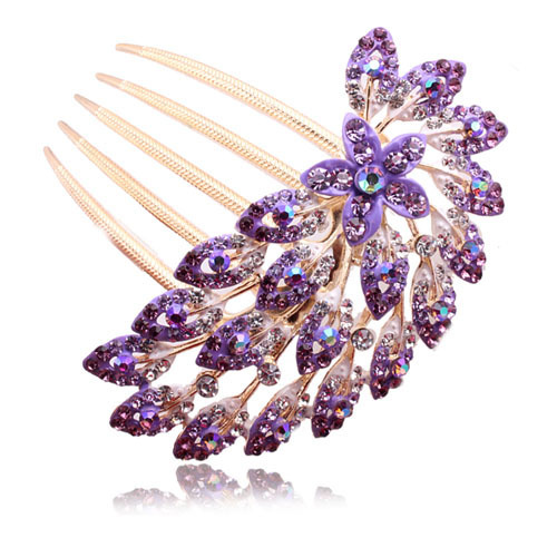 2014 New Hair Jewelry Accessories Vintage 5Colors Gorgeous Rhinestone Crystal Flower Hair Combs Wedding Bride Hair