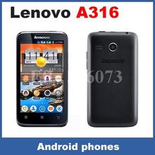 Original 4 inch Lenovo A316 3G Android Phones MTK6572 Dual Core 1.2GHz  WCDMA GPS Dual SIM 512MB lenovo smartphone Cheap price