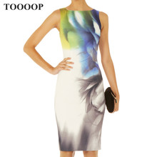 2013 fashion banquet abstract print slim sexy racerback dress one-piece dress
