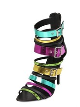2014 Women s Multi Color Leather Patchwork With Buckle Summer Ankle Strap Boots Sandals Ladies Design