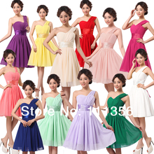 Bridesmaid dress bride short design champagne color sweetheart one- shoulder dress skirt