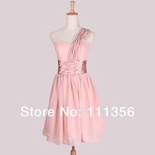 Bridesmaid dress bride short design champagne color sweetheart one shoulder dress