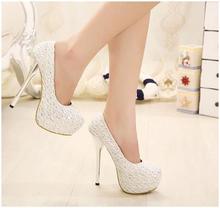 Free shipping 2014 Dance Club Sexy lace princess high heeled shoes platform thin heels 14 5cm