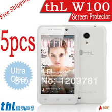 In Stock!ultra clear film for THL W100.cell phones 5pcs THL W100 screen protector.top sale LCD protective film for thl w1 t1 w7