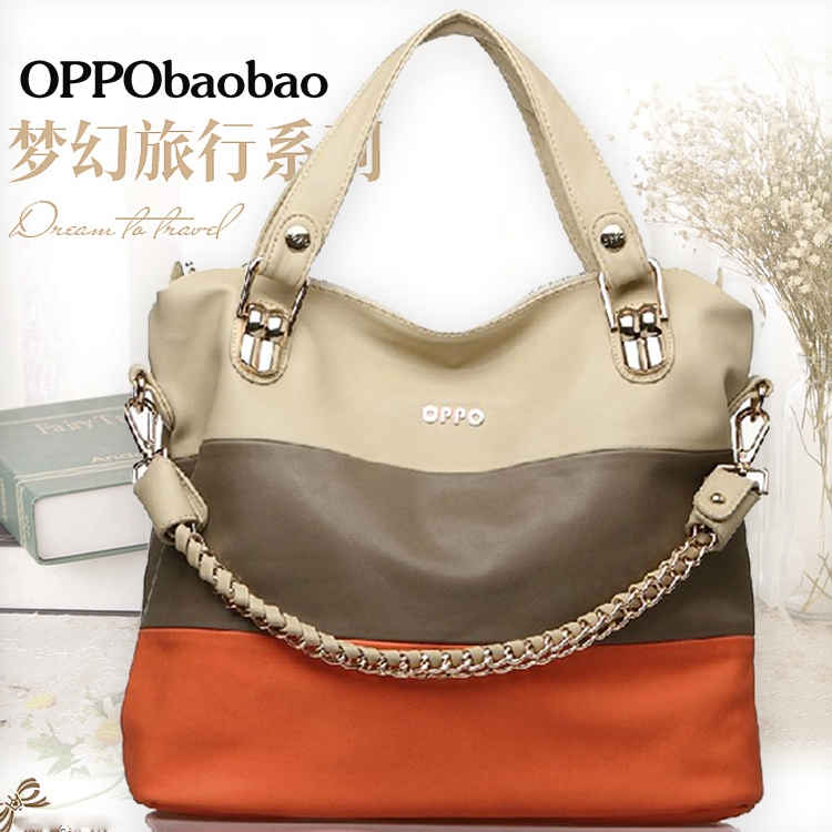 Brand OPPO new 2014 fashion women handbags color match desigual shoulder bags for women genuine PU
