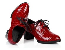 Free shipping Winter woman brand new genuine special round tie solid color genuine leather high heeled