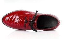 Free shipping Winter woman brand new genuine special round tie solid color genuine leather high heeled