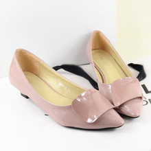 Free shipping women flats Europe  Popular  bright paint square buckle pointed low with the women’s shoes