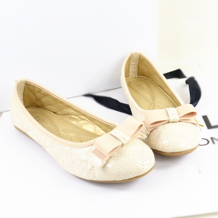 Free shipping women flats new patent Plaid Bow roundheaded shallow mouth of a women s shoes