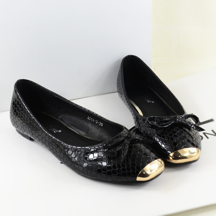 women flats shoes fashion bright surface paint snakeskin stria metal square flat with women s shoes