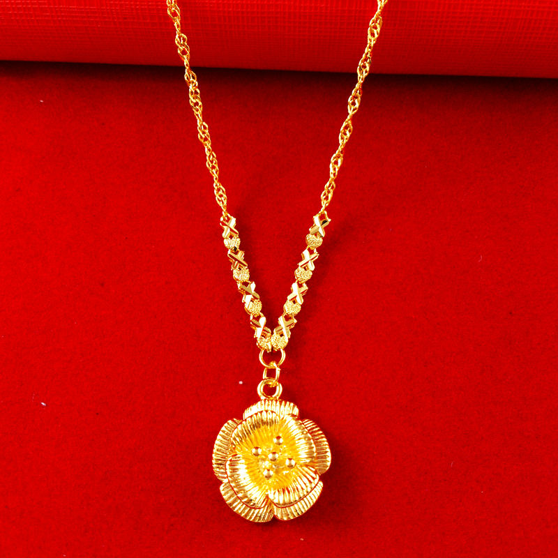 2015 New necklace Wholesale Free shipping 24k gold flower sharped necklace necklace pendant fashion woman s