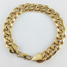 High quality 13mm Cable chain bracelets / men’s bracelets 18k gold plated bracelets /bangles for men / men’s jewelry