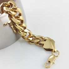 High quality 13mm Hip hop bracelets men s bracelets 18k gold plated bracelets bangles for men