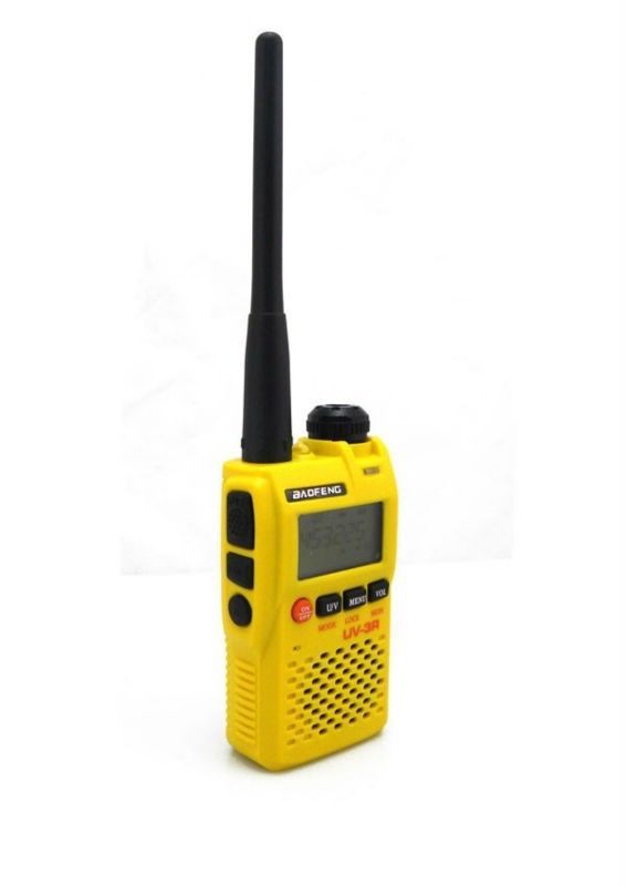 2W 99CH Walkie Talkie UHF VHF Yellow Baofeng UV 3R Interphone Transceiver Radio
