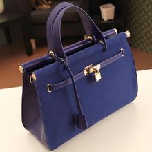 2014 Celebrity Women PU Leather Lock Designer Tote Shoulder Bag Handbag Purse Satchel