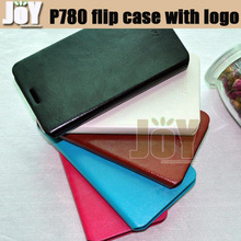 Free shipping PU leather flip case for P780 Lenovo mobile phone bags & cases with retail package Five colors options