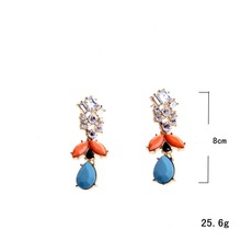 Free Shipping Rhinestone Crystal Drop Earrings Anthropology Teardrop Faceted Acrylic Beads Honey Bee Crystal Earings