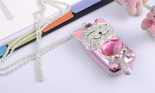 Free Shipping Unlock Hello Kitty Mini Bar Mobile Phone Women Gift Children Cell Phones Diamond Luxury