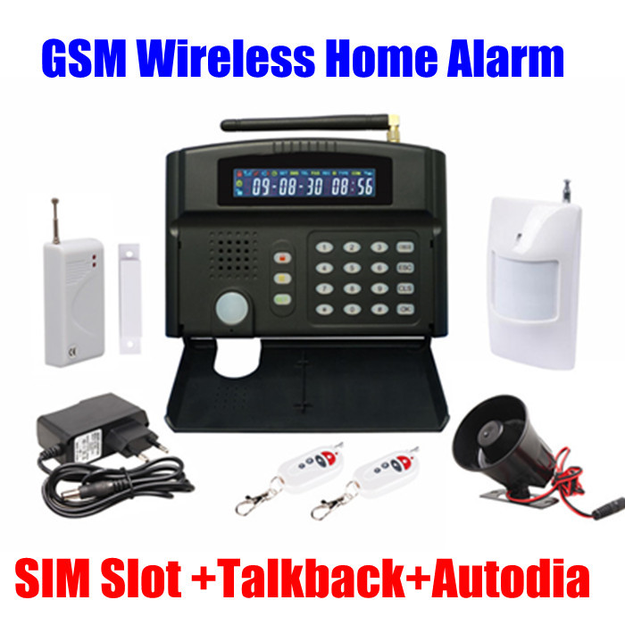 Wireless LCD Home GSM Alarm Burglar security kit system SIM SMS W PIR motion detectors door