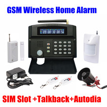 Wireless LCD Home GSM Alarm Burglar security kit system SIM SMS W/ PIR motion detectors, door/window magnetic Sensors intercom