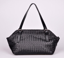 2014 New Arrival Genuine Sheepskin Leather Black Handbag for Women,Patchwork Shoulder Designer Brand Bag,Best Quality