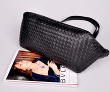 2014 New Arrival Genuine Sheepskin Leather Black Handbag for Women Patchwork Shoulder Designer Brand Bag Best