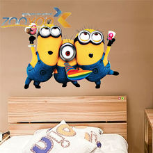 Despicable me 2 cute minions wall stickers for kids rooms ZooYoo1406S decorative adesivo de parede removable pvc  wall decal