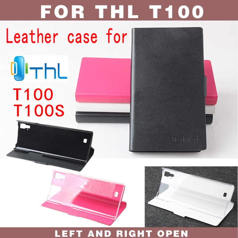 10pcs 2014 New High Quality Genuine Filp Leather Cover Case THL T100 T100s octa core mtk6592