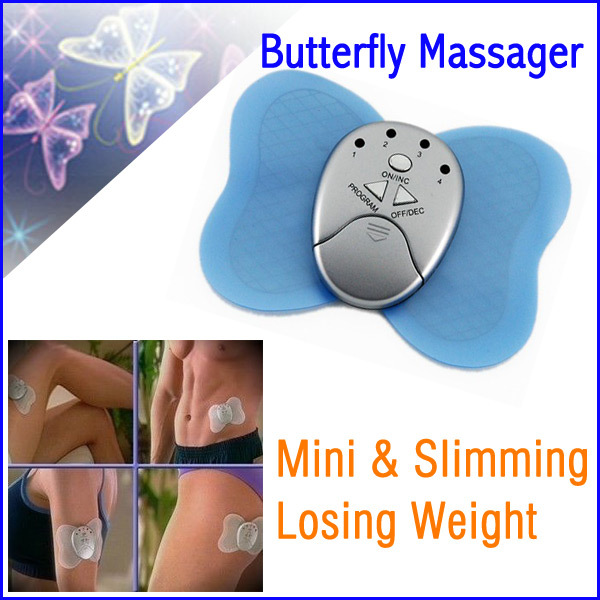 2pcs lot Mini Electronic Body Muscle Massage Butterfly Massager Slimming Vibration Fitness Losing Weight Dropshipping