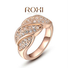ROXI Exquisite rose golden screw colorful rings plated with AAA zircon fashion jewelry for women best