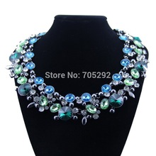 2014 New Trendy Vintage Luxury Crystal Necklace Pendant Choker Fashion Statement Necklace for Women Jewelry