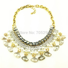 2014 New Trendy Vintage Luxury Crystal Charm Beads Necklace Pendant Choker Fashion Statement Necklace for Women
