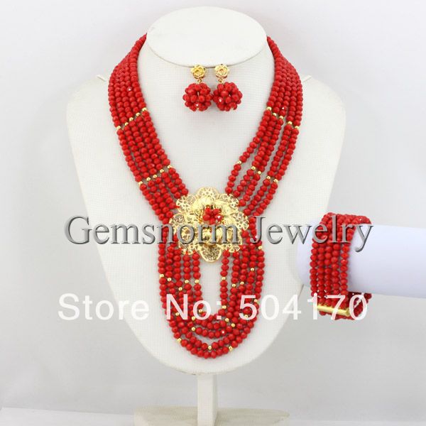 ... Bead-Necklace-Set-Indian-Wedding-Gold-Plated-Jewelry-Set-Crystal-Beads