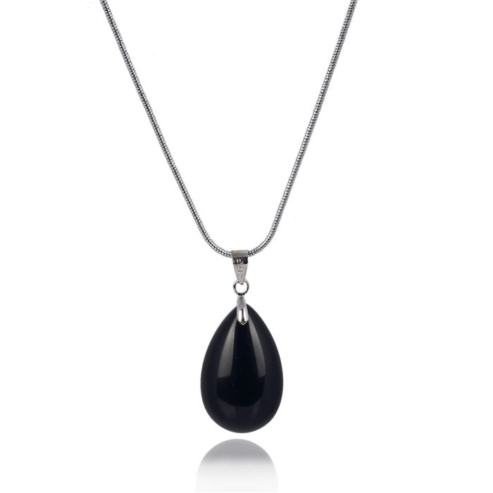 Black Obsidian Blue sand stone Labradorite Water Drop Pendant Neckalces Pendulum Healing Chakra Reiki Fashion Jewelry